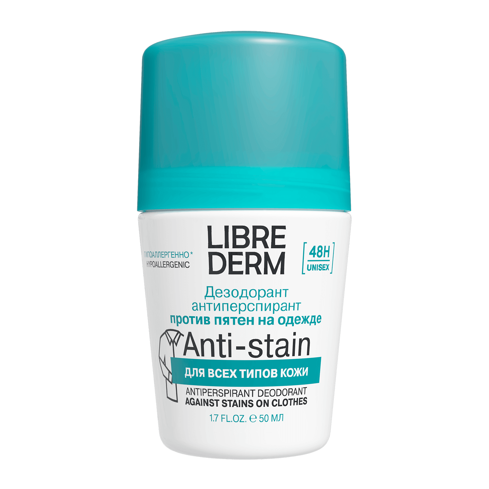 Deodorant-Antiperspirant for 48 Hours ‘No Trace on Clothes’, 50 ml